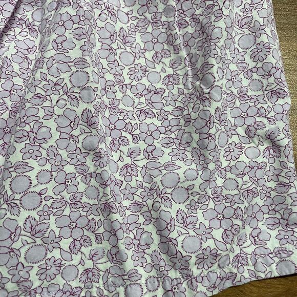 Lands End Girls Purple Floral Micro Print Sleeveless Top Bow Ruffle Size 6 - Picture 3 of 8